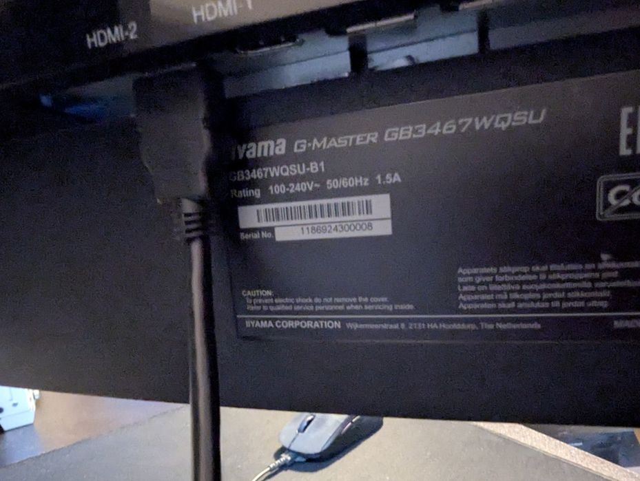 Monitor IIYAMA G-Master GB3467WQSU-B1 34 cali wada pasek