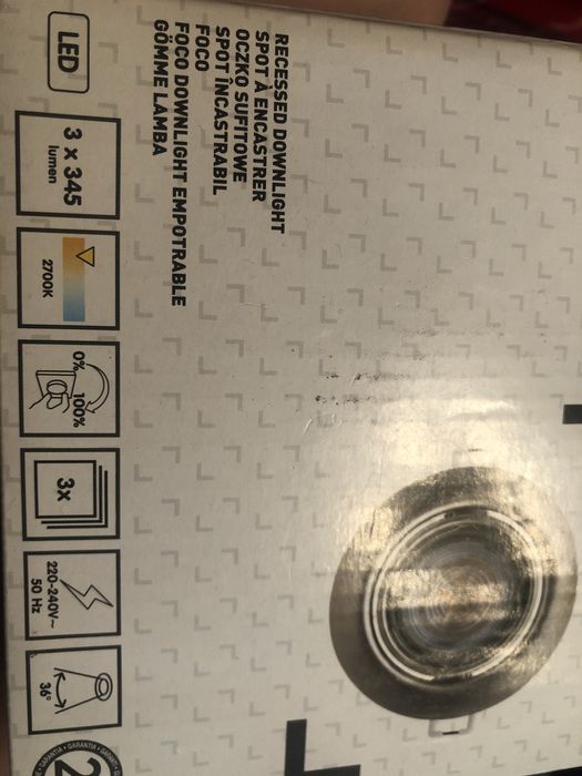 Oczko sufitowe LED opak 3 sztuki