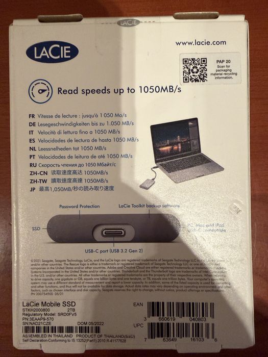 Nowy dysk zew LaCie Mobile SSD Secure 2TB Gw