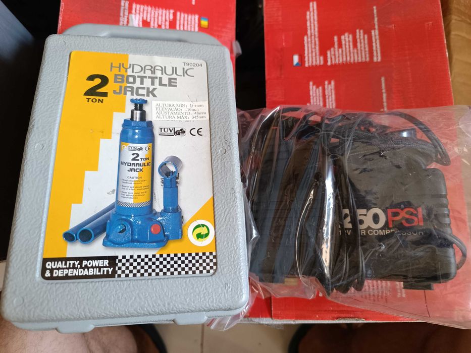 Macaco Hidráulico 2Tn e Compressor de Ar 250psi