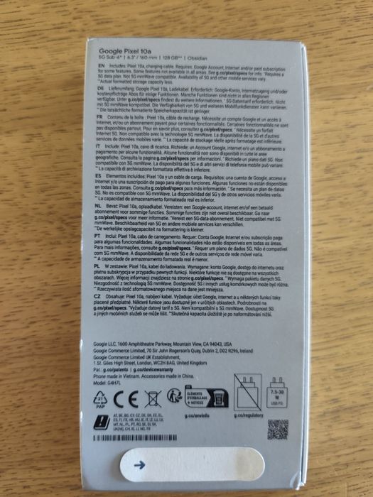 Google Pixel 10A Obsidian