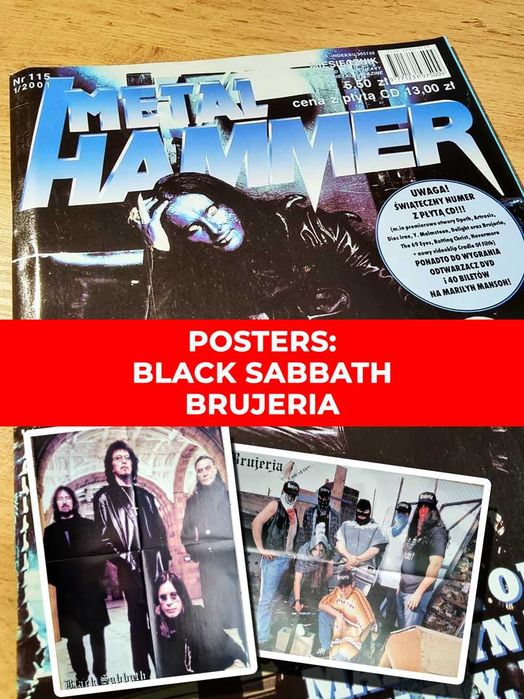 Metal Hammer 1/2001 Cradle Of Filth, Plakaty: Black Sabbath i Brujeria