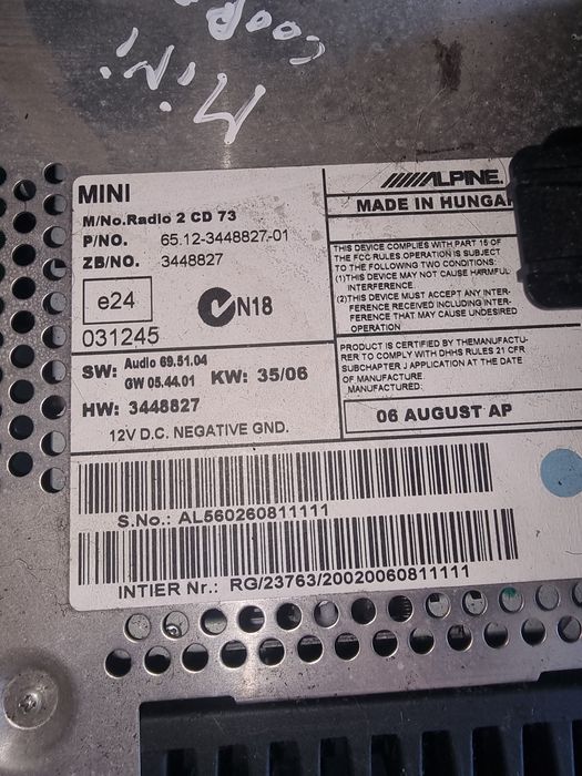Quadrante Mini cooper S R56 2006/12