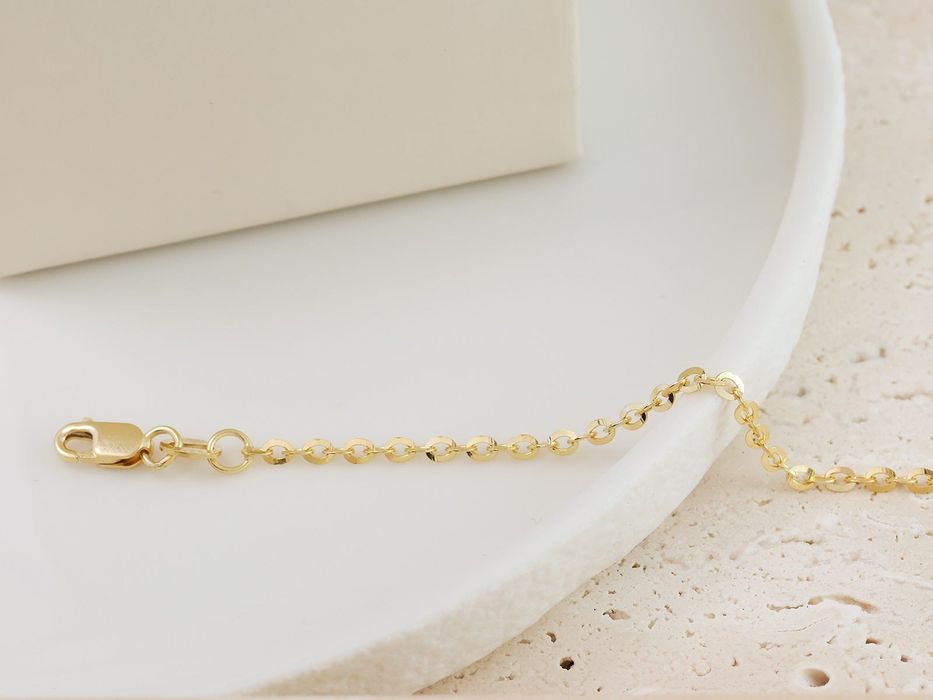 Nowa Delikatna złota bransoletka łańcuszkowa ankier 2mm pr. 585. Sklep
