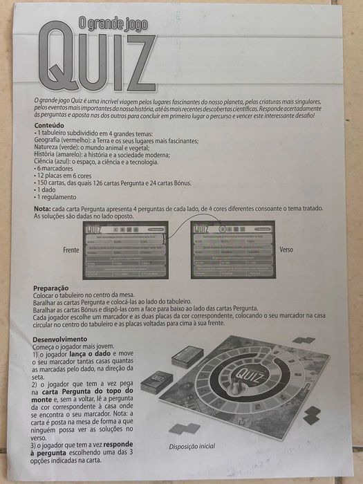 Jogo de tabuleiro Quizz