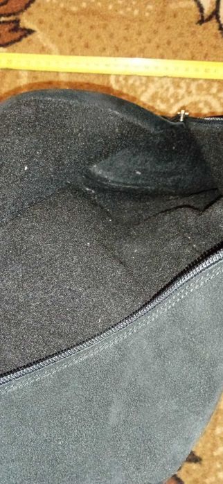 Чоботи ботфорти жіночі чорні замш натуральні демісезон 38 р.(24.5 см.)