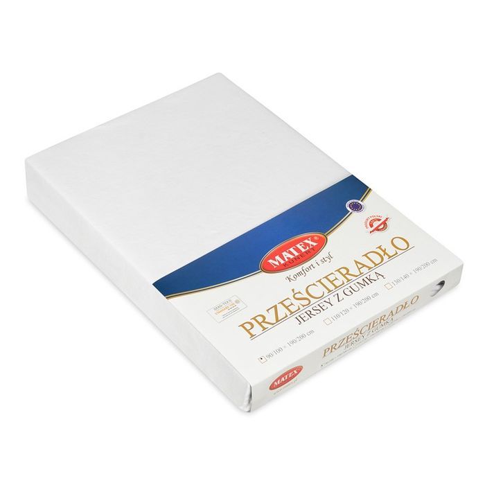 Prześcieradło jersey z gumką 140x200 białe Premium