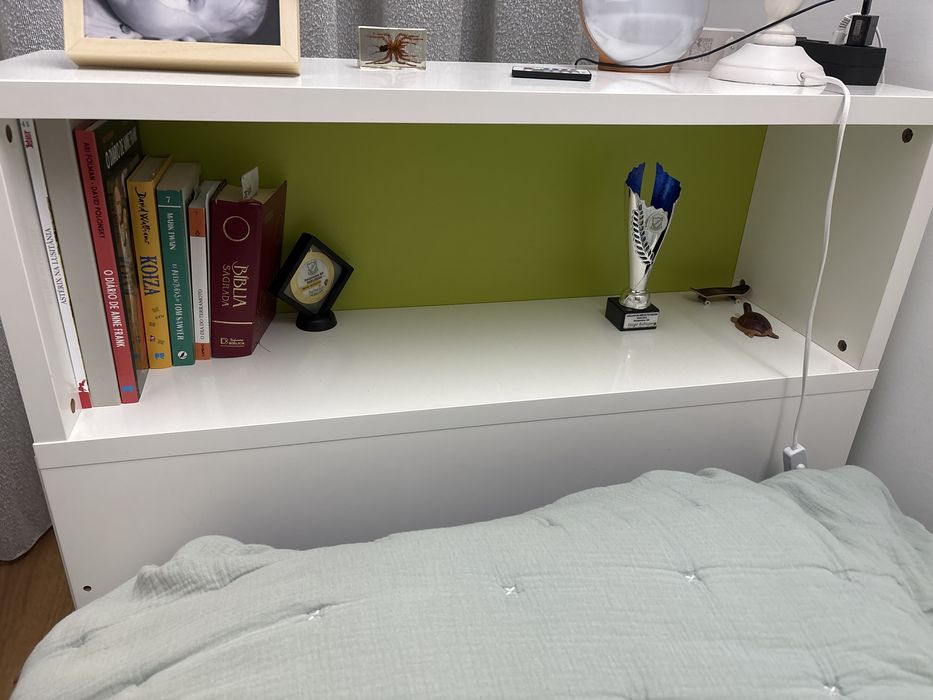 Cabeceira com estante de cama  solteiro