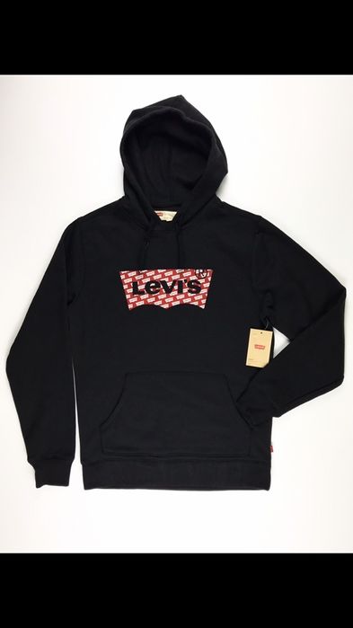 Оригинал новое худи кофта кенгурушка черная худі Levis левис s m l xl