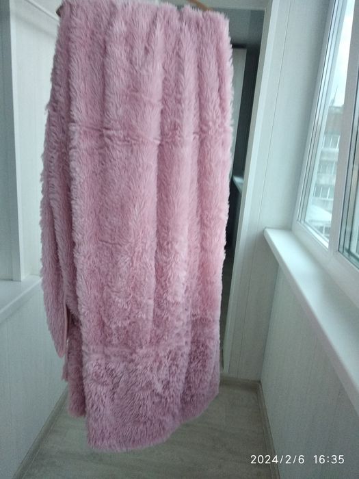 Новый плед (покрывало) "Норка" евроразмер 220/240 пудрового цвета