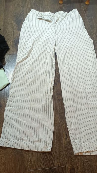 Spodnie wiskoza bawełna len 36