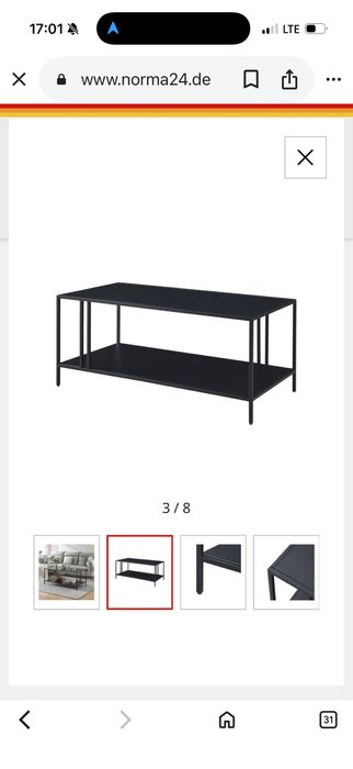 Modny stolik kawowy KUMLINGE metal stol