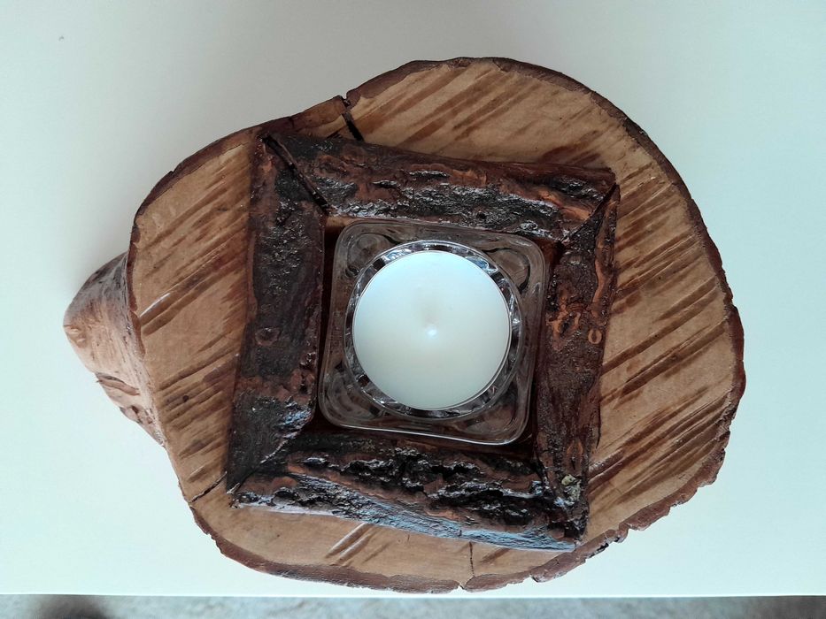 Porta velas em madeira  artesanais