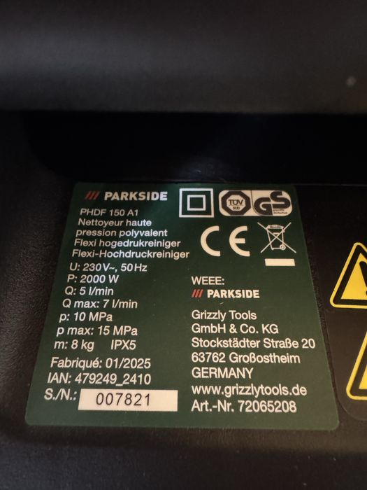 Мийка високого тиску PARKSIDE® PHDF 150 A1 kercher з системою автостарт-стоп