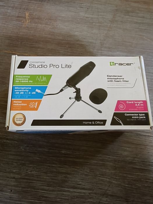 Tracer Studio Pro Lite – mikrofon pojemnościowy + statyw + filtr + pudełko