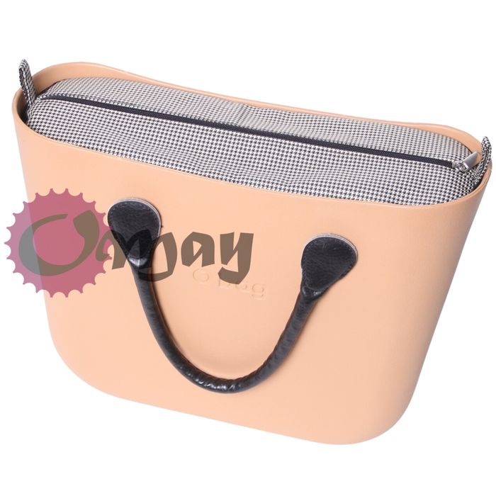 Czarny organizer do OBAG STANDARD pepitka piasek 2 kieszenie OMAY