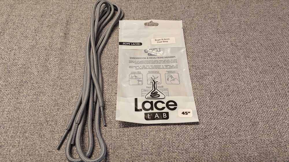 Szare sznurówki 114,30 cm LACE LAB Rope Laces 6mm Cool Grey