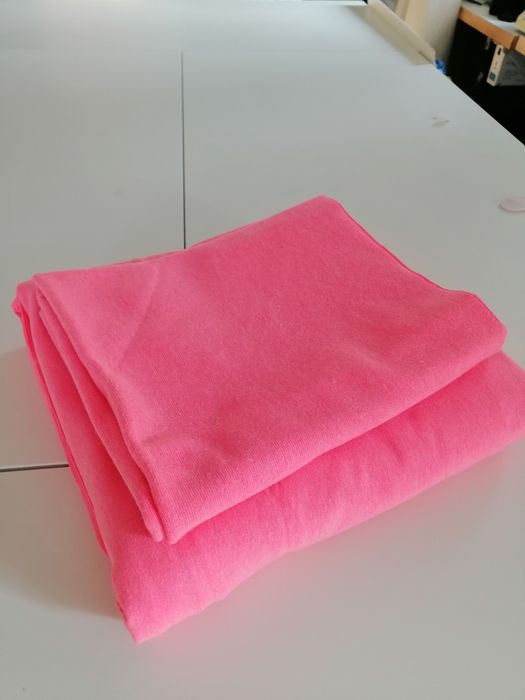 Dzianina single jersey 210 g Różowy Fluo +ściągacz