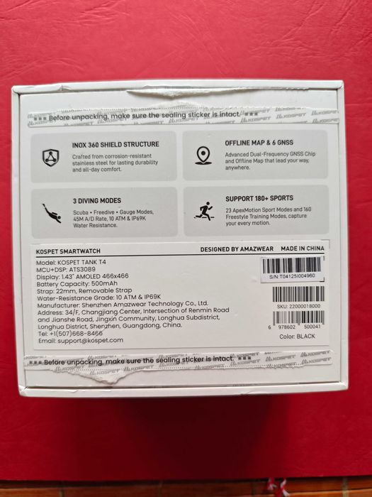 Smartwatch KOSPET TANK T4 czarny