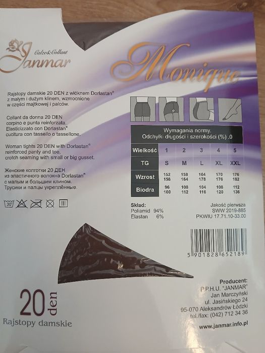 Rajstopy laycra 20 DEN roz. 2  (6par) (16A)