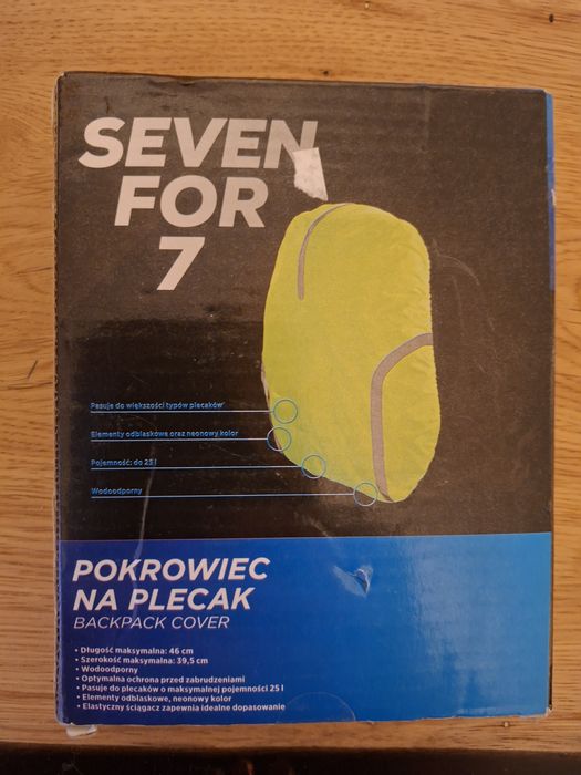 jest żółty, odblaskowypokrowiec na plecak marki Seven For 7 o maksym