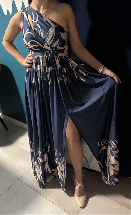 Piekna sukienka maxi jak nowa!wieczorowa, wesele, andrzejki, sylwester