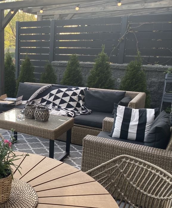 Ikea solleron zestaw ogrodowy wypoczynek - stolik i  naroznik technorattan