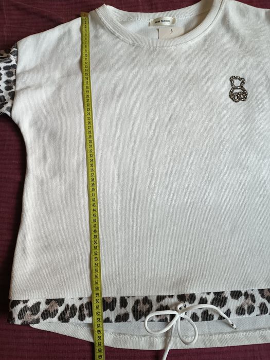 Bluzka biała z wzorem panterki