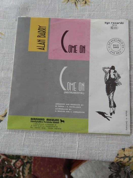 Alan Barry - Come On, 7"singiel winylowy Italo disco