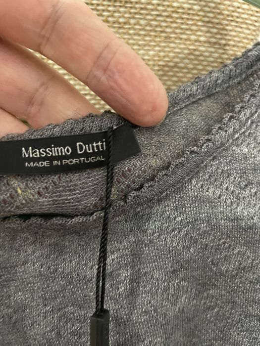30% wełny - azurowa bluzeczka sweterkowa Massimo Dutti.   Portugalia.