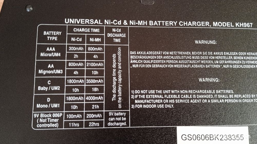 Carregador de pilhas