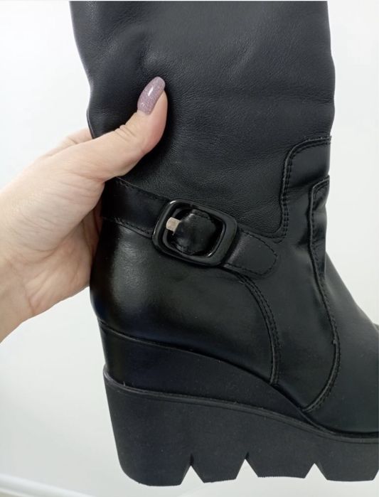 Сапоги женские кожаные на овчине