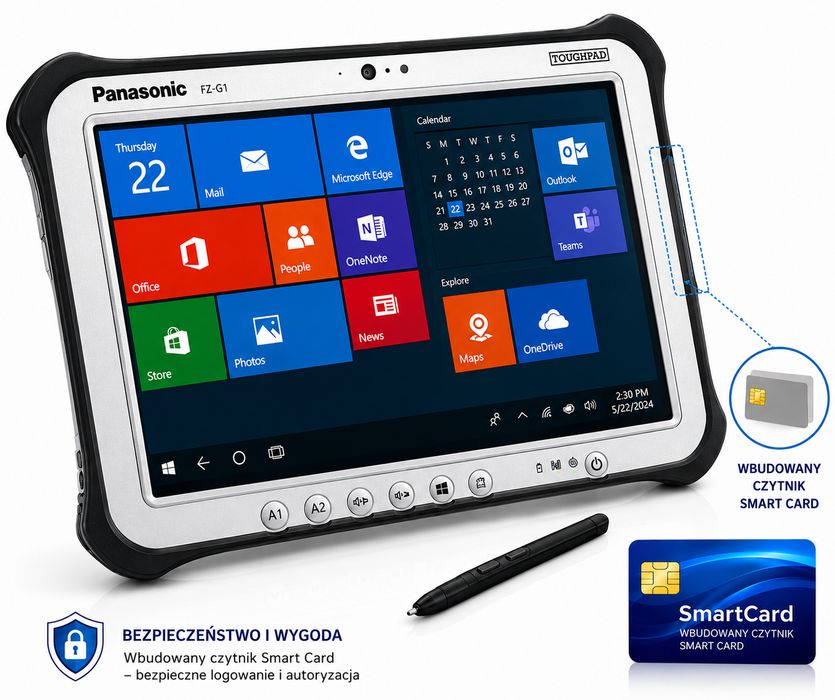 NOWY Pancerny Tablet Panasonic FZ-G1 i5-6300 8/1Tb SSD +LTE +Smart Card
