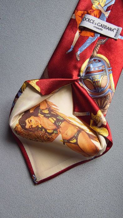 krawat jedwabny DOLCE & GABBANA retro
