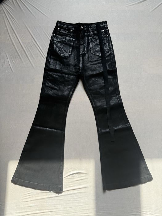 Rick Owens Waxed Bolan Bootcut Jeans
