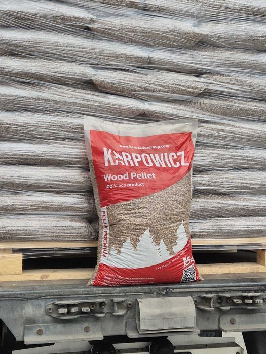 Pellet pelet "KARPOWICZ" A1, sosnowy - paleta 1005 kg.