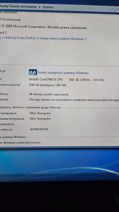 Komputer Stacjonarny Zestaw Monitor Komputer Klawiatura Myszka Głośnik