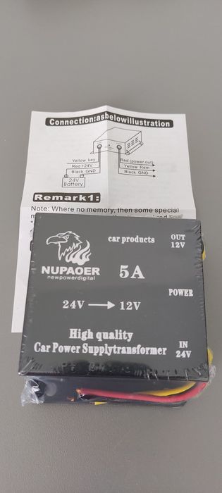 Перетворювач авто інвертор Nupaoer DC/DC 24v-12v 5A