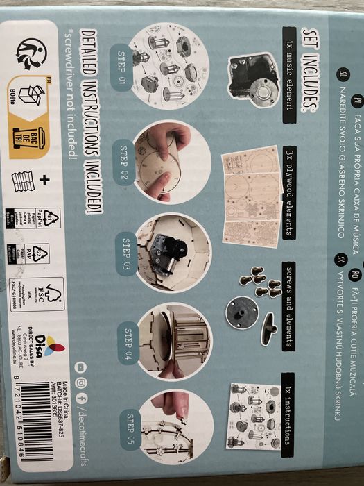 Puzzle caixa de musica madeira