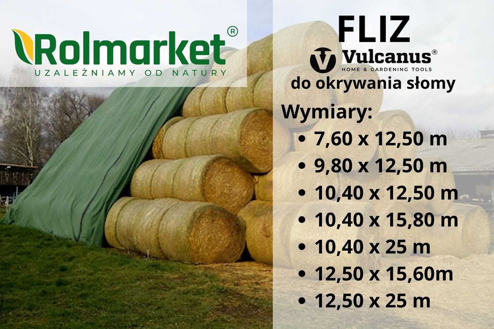Fliz do okrywania stogu słomy siana 10,4x15,8m okrywowy pryzm Vulcanus
