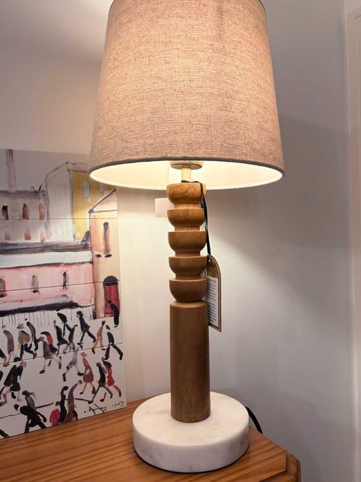 Настольна лампа світильник Англія в стилі Zara Home (дерево та мармур)