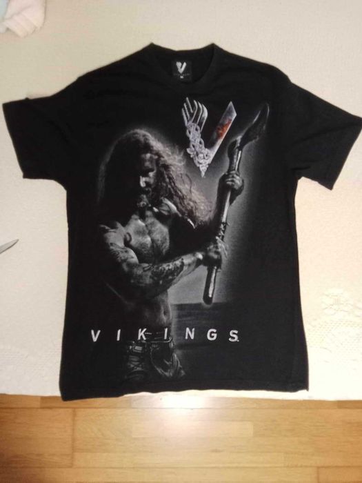 T-shirt Vikings preta
