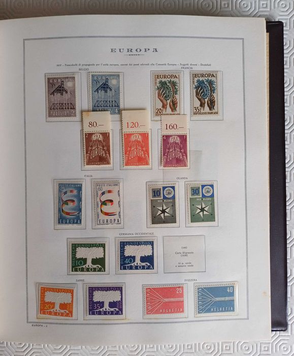 Álbum Mariani - Tema Europa CEPT, de 1956 a 1979, com selos novos MNH