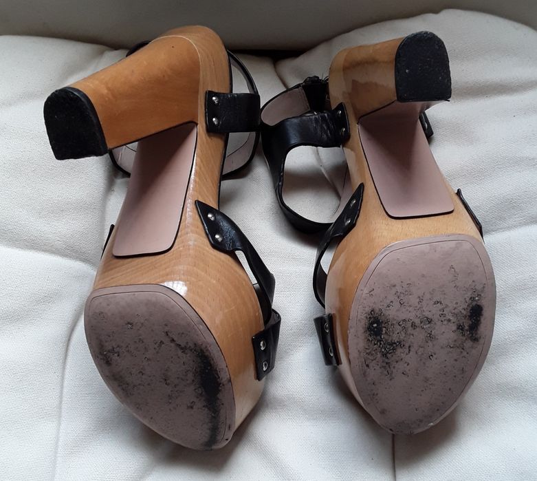 Sandalias pretas Zara Woman com salto alto, tamanho 37