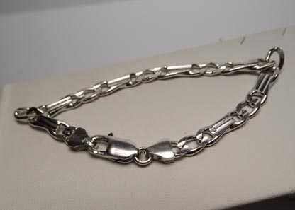 Srebrna bransoletka ciekawy wzór ryflowane sztabki  18.5 cm.