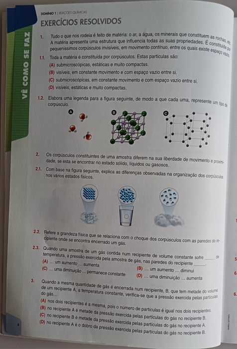 Livro de apoio escolar "Preparar os testes Físico-Química 8"