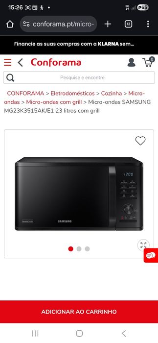 Micro-ondas samsung 23L