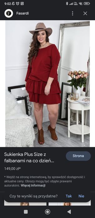 Sukienka damska z falbaną fasardi 2xl