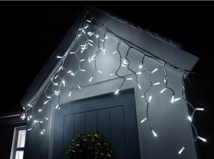 sople flash 500 led zewnętrzne białe zimne lampki +niebieski flash