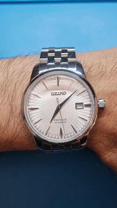 Relógio Seiko Presage Cocktail Branco Prata + Pulseira